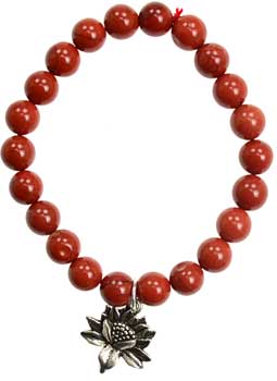 Red Jasper Promise Lotus Flower silver